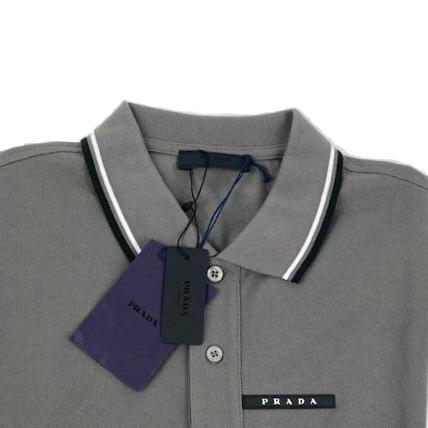 Prada Short Sleeve Polo Dark Grey