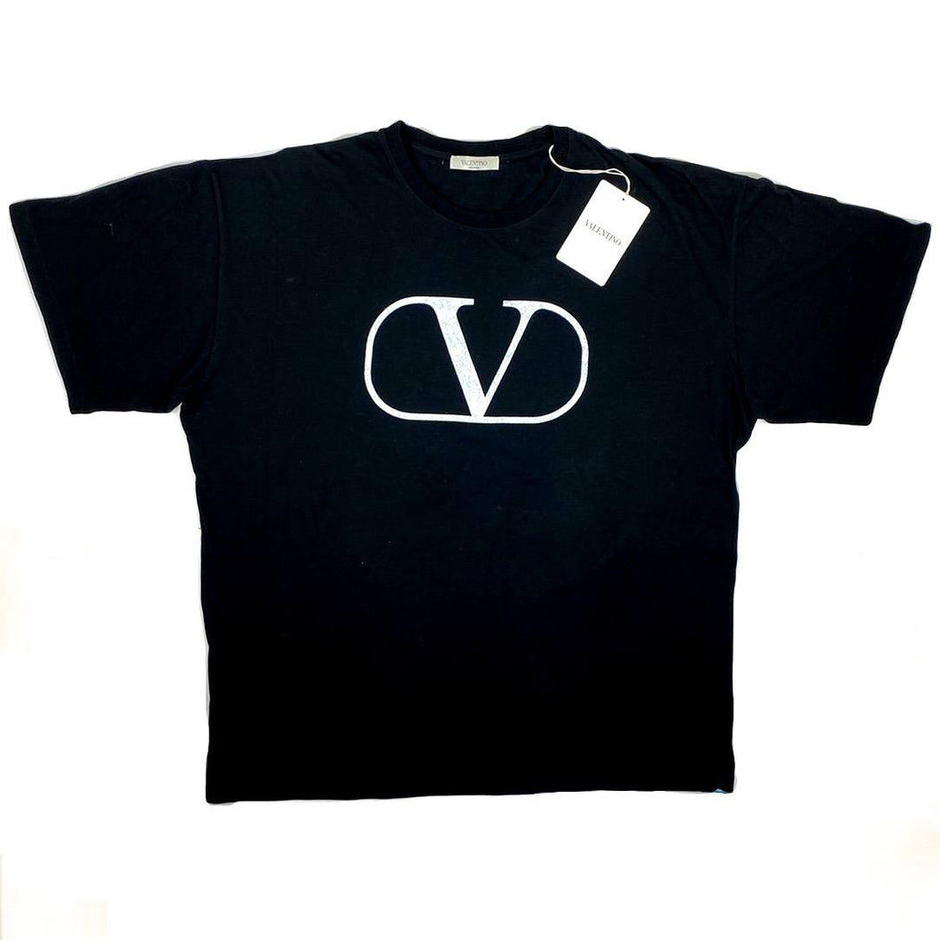 Valentino V Logo Oversized  T-Shirt Black