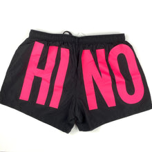 Load image into Gallery viewer, Moschino Large Pink Print Swim Shorts Black
