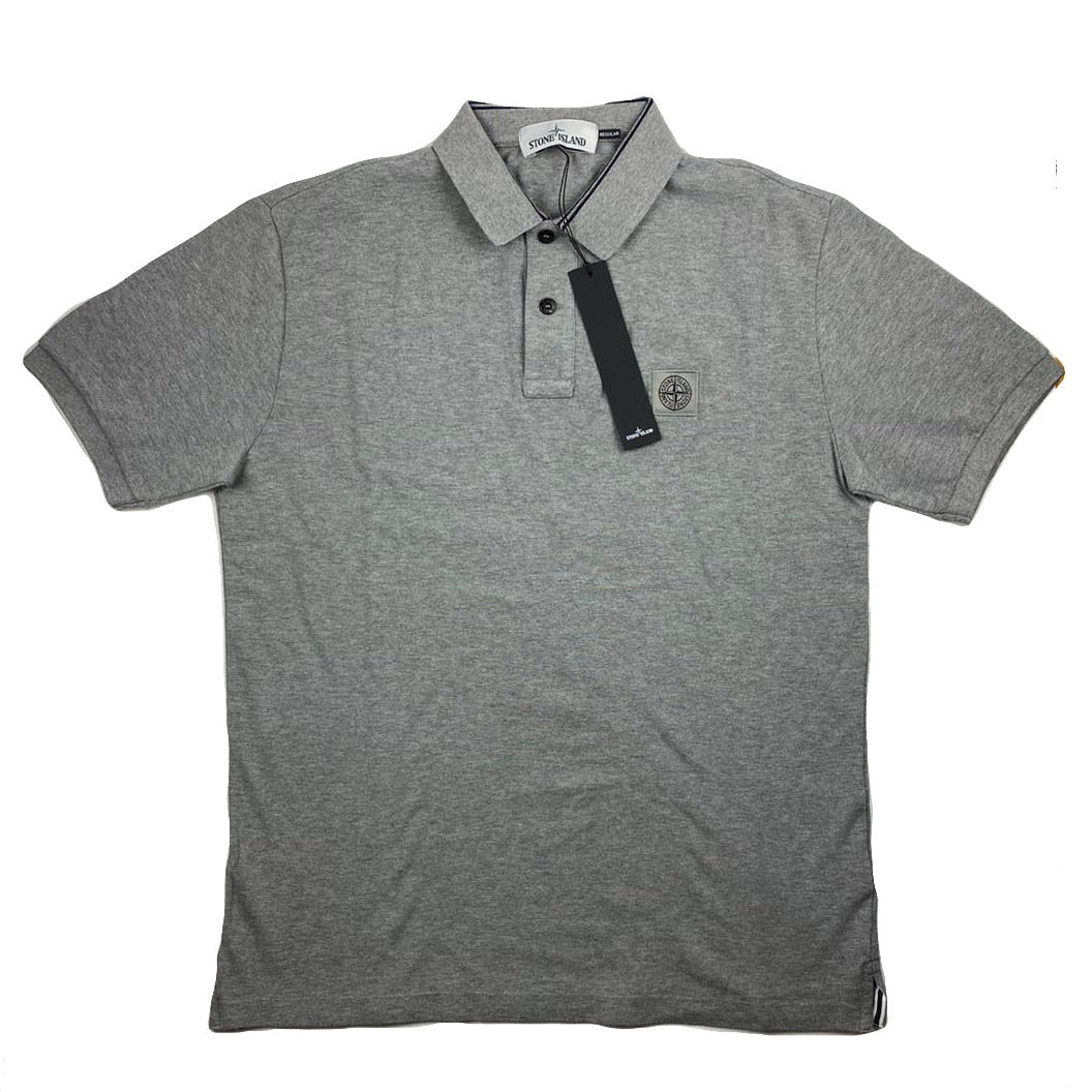 Stone Island Patch Logo Polo Grey